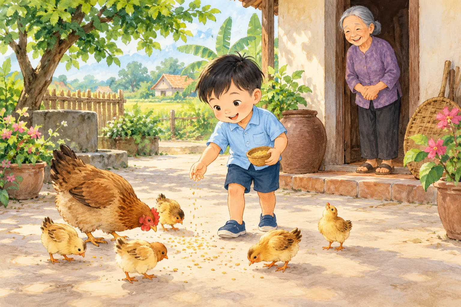 Tranh gợi cảnh. Trả lời câu hỏi theo bài đọc.