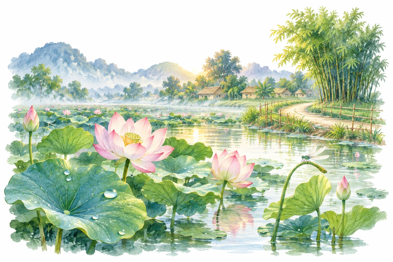 Tranh gợi cảnh cho bài đọc. Trả lời câu hỏi dựa vào văn bản.
