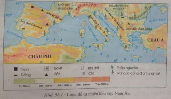 Giải bài tập Địa lý lớp 7 Bài 58: Khu vực Nam Âu