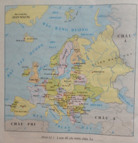 Giải bài tập Địa lý lớp 7 Bài 61: Thực hành: Đọc lược đồ, vẽ biểu đồ cơ cấu kinh tế châu Âu